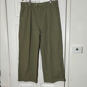 ROUCHA Olive Green Wide Leg Pant Women’s L XL